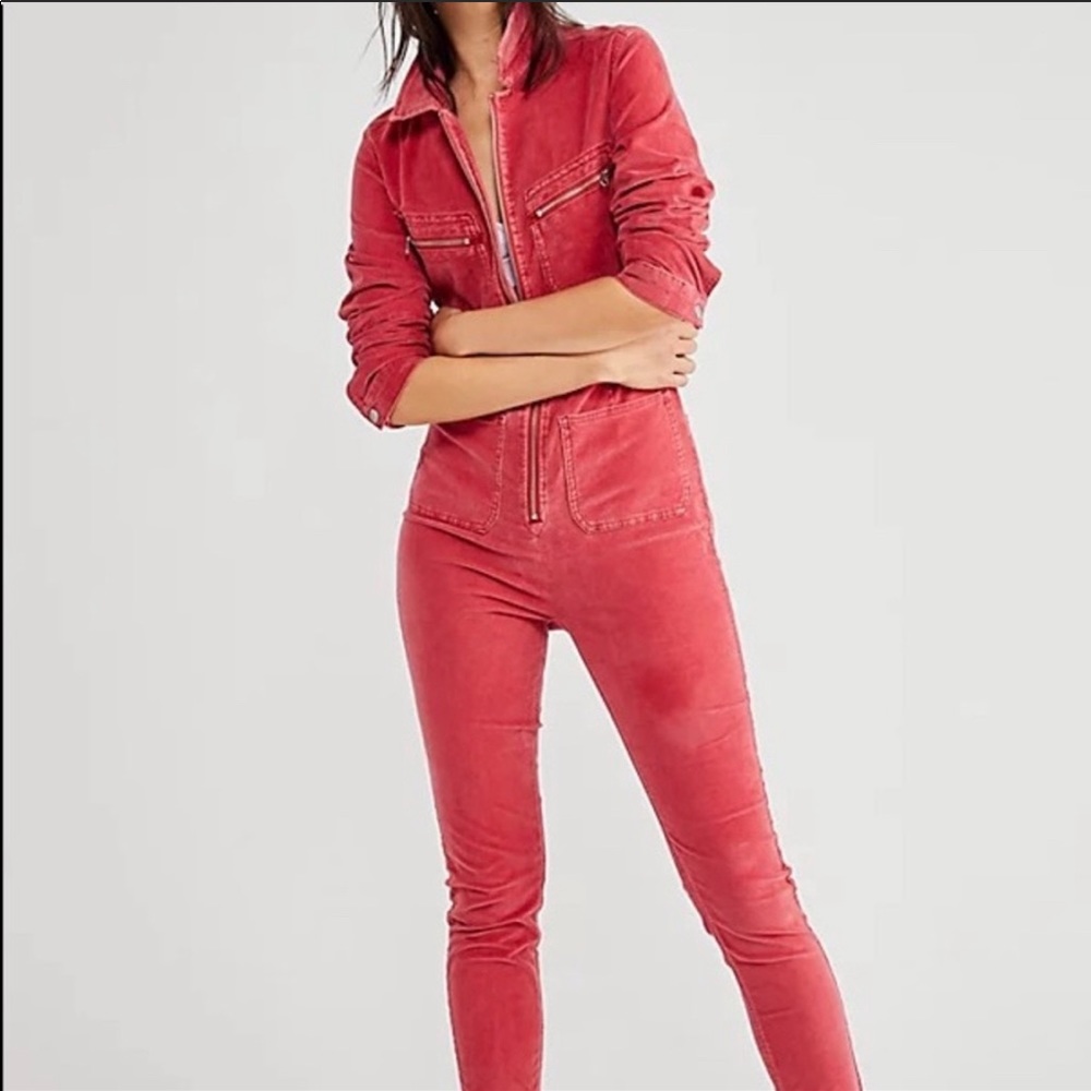 Free People Red Jumpsuit